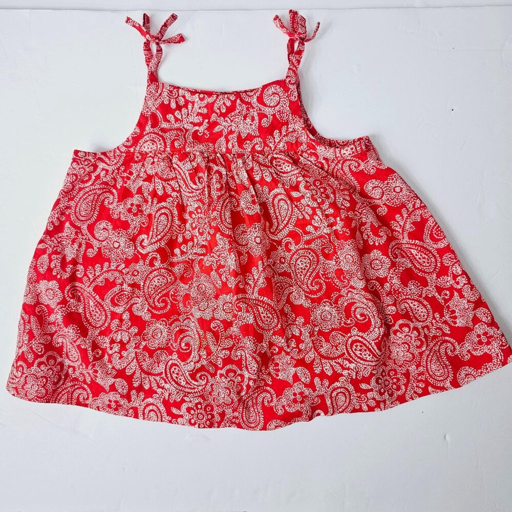 Baby Gap Girls Red Paisley Print Bow Tank Top Size 4YRS NWOT